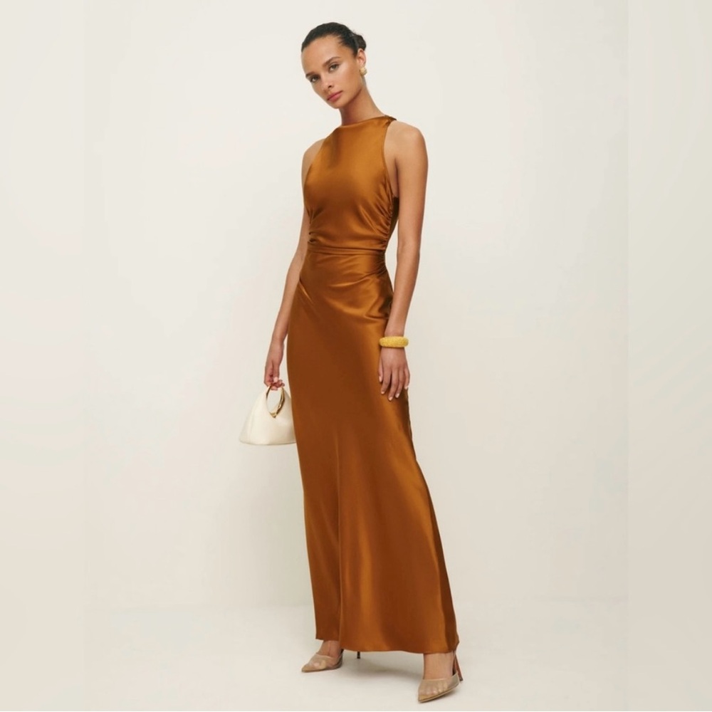 Reformation Anaiis Silk Dress - Copper